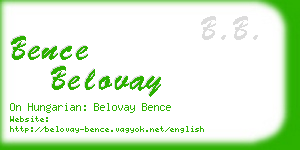 bence belovay business card